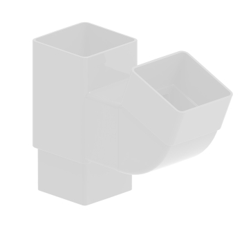 Trójnik kwadratowy 80x80 PVC firmy KROP w kolorze białym
